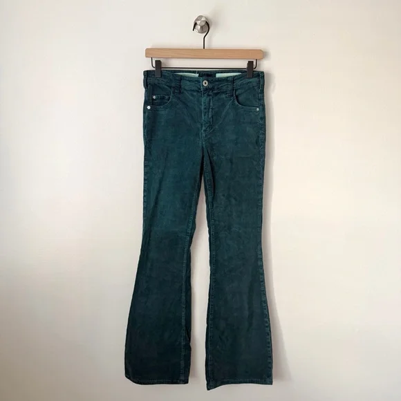 Pilcro and the Letterpress Teal Corduroy Flare Pants - Picture 2 of 12